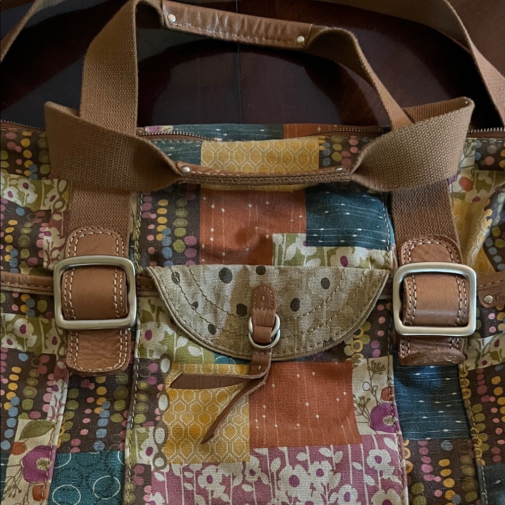 Patchwork Fossil Vintage Tote Bag - Multicolor - Picture 3 of 11